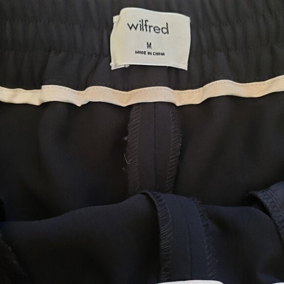 Aritzia Wilfred Buffon Black Crepe Jogger Pants With Side Stripes RARE - Picture 10 of 13